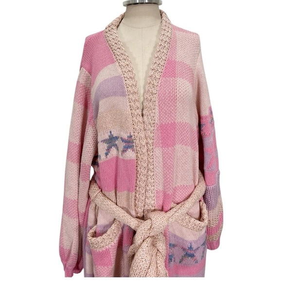 LoveShackFancy Grayson Star Duster Cardigan Coatigan Size M/L NEW - Picture 8 of 14
